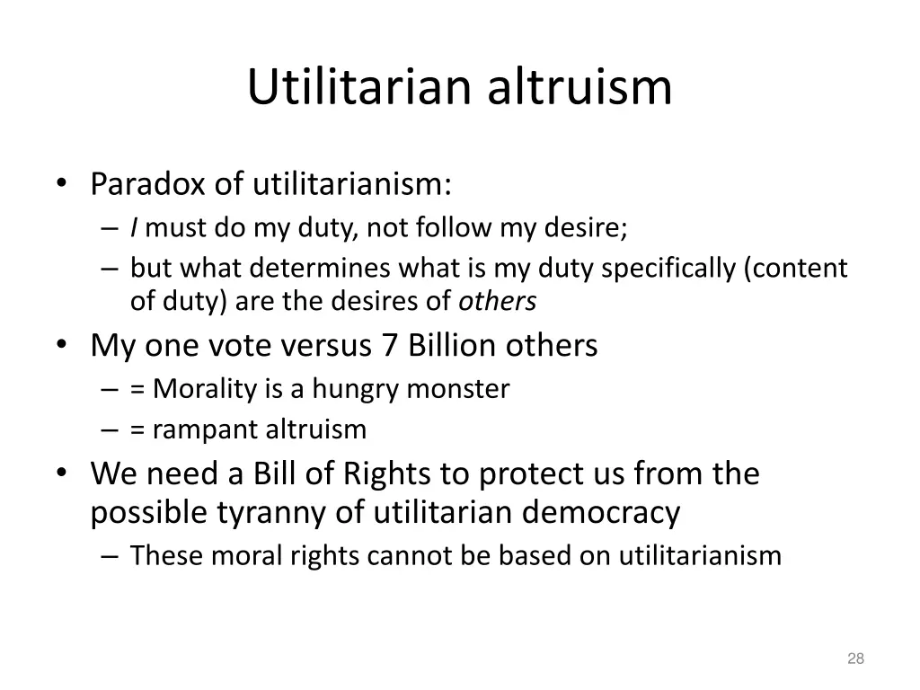 utilitarian altruism