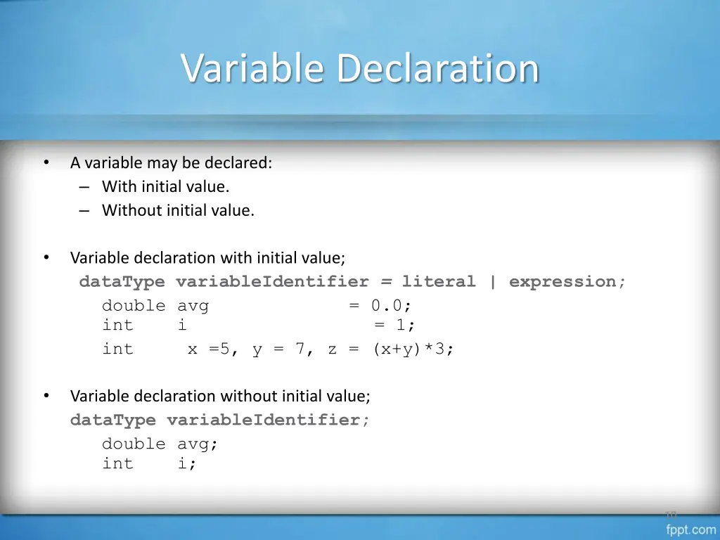variable declaration
