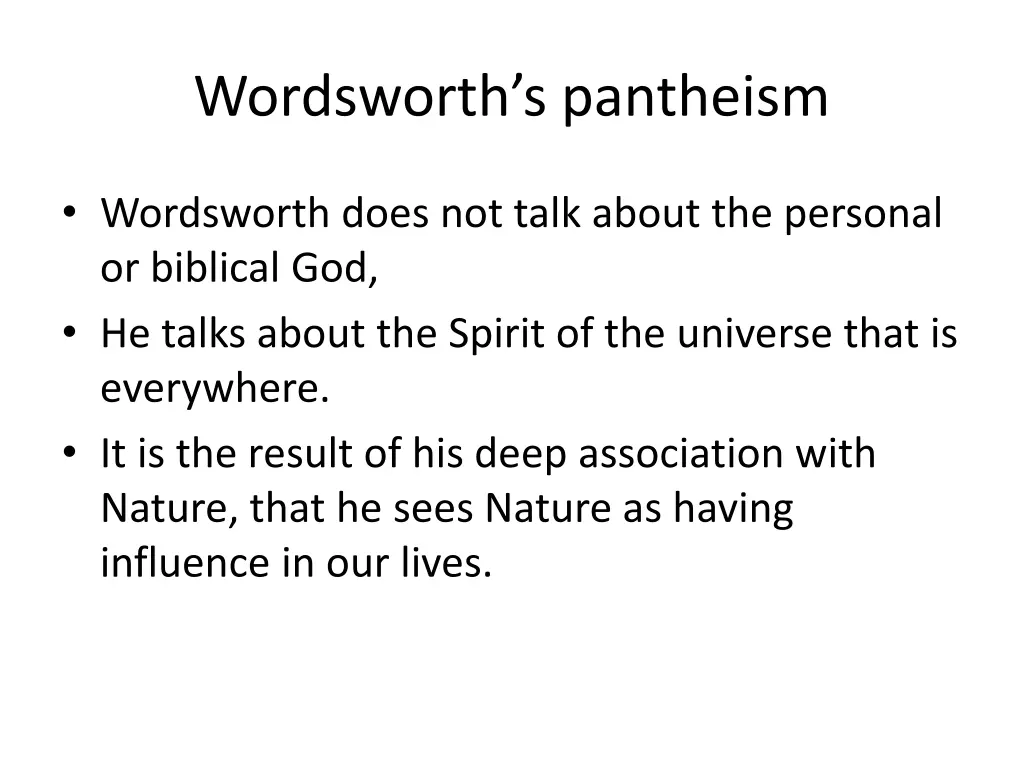 wordsworth s pantheism