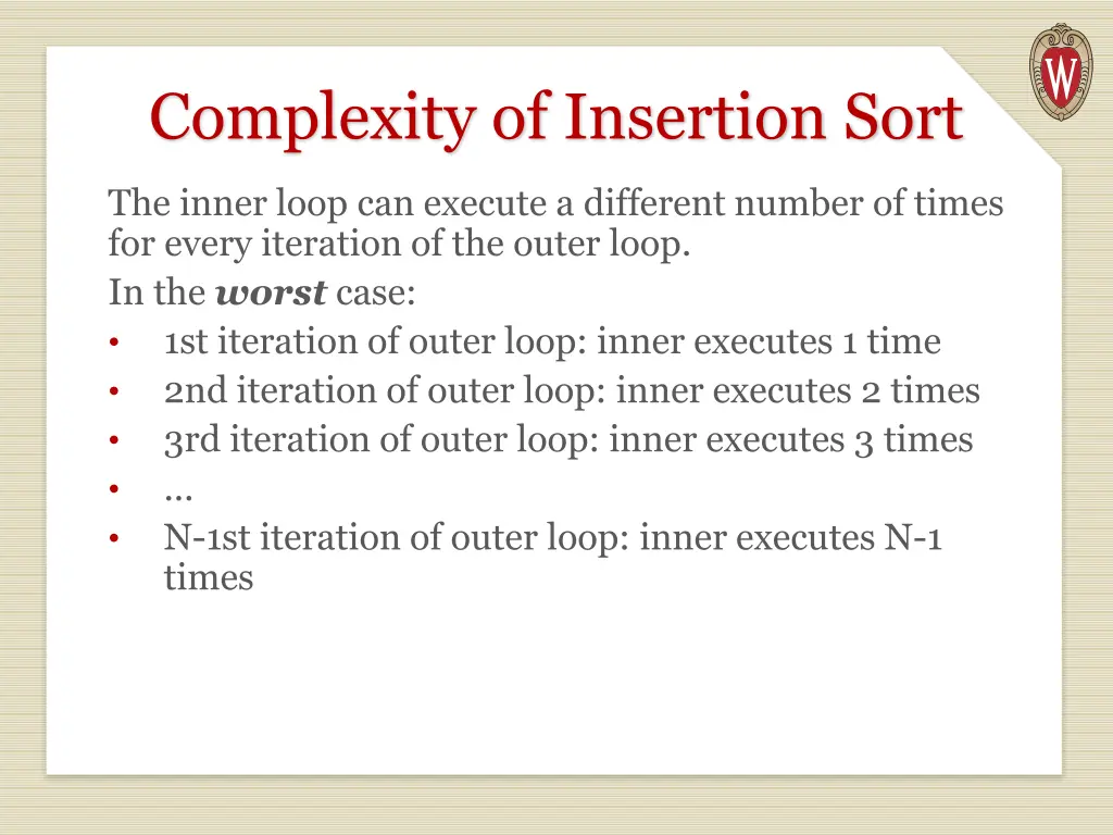 complexity of insertion sort