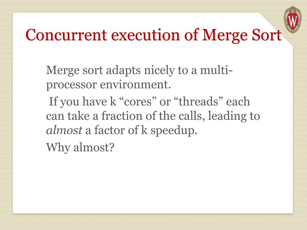 concurrent execution of merge sort