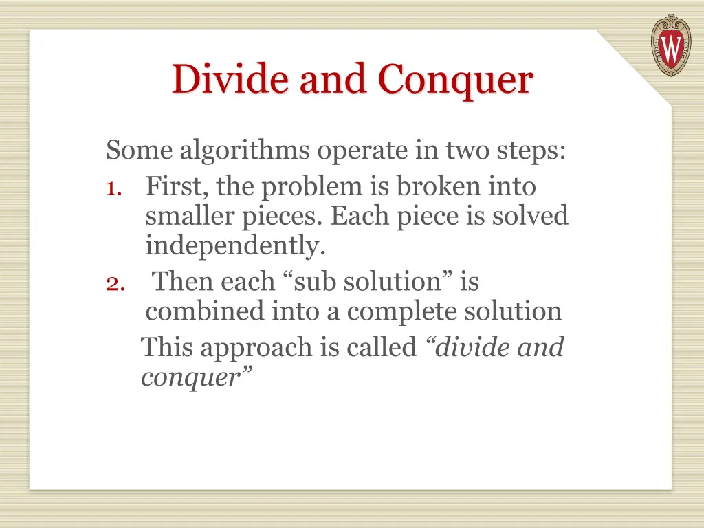 divide and conquer