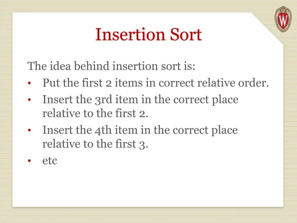 insertion sort