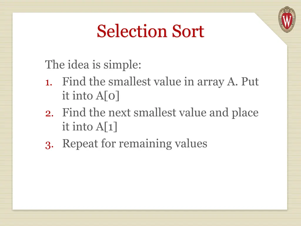 selection sort