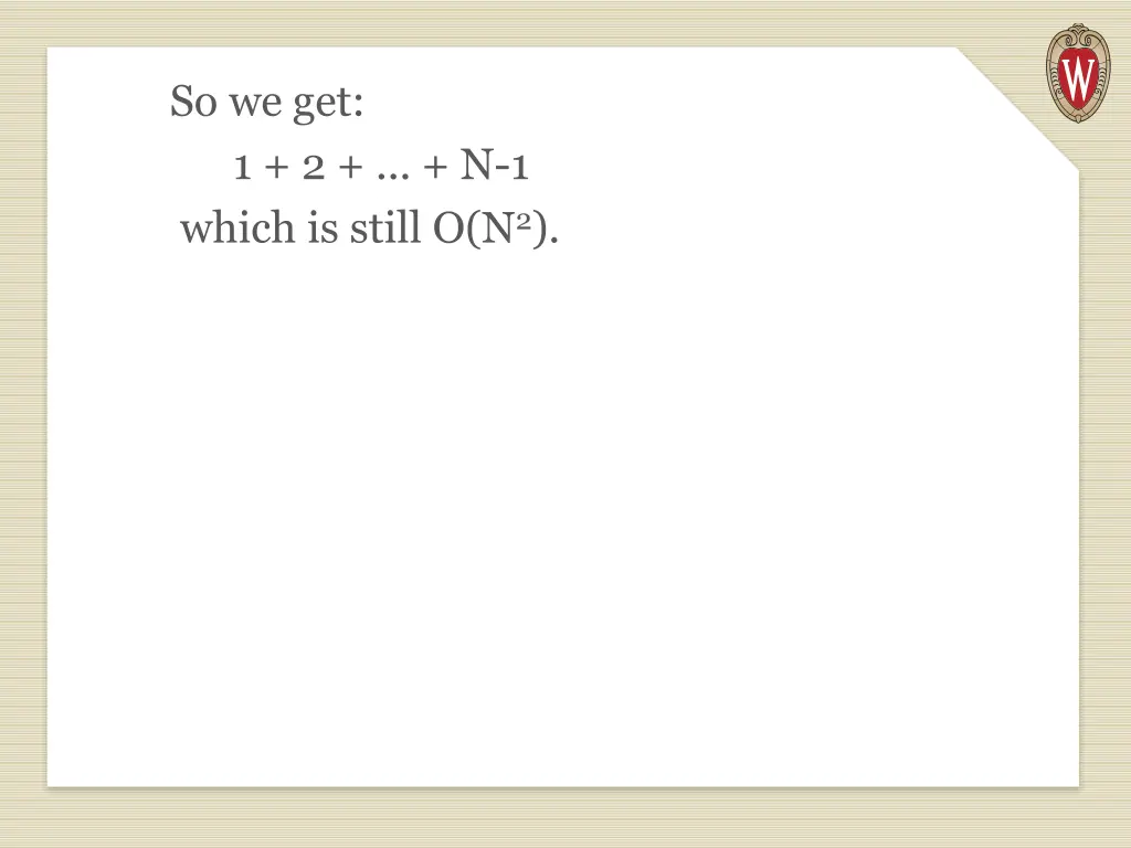 so we get 1 2 n 1 which is still o n 2