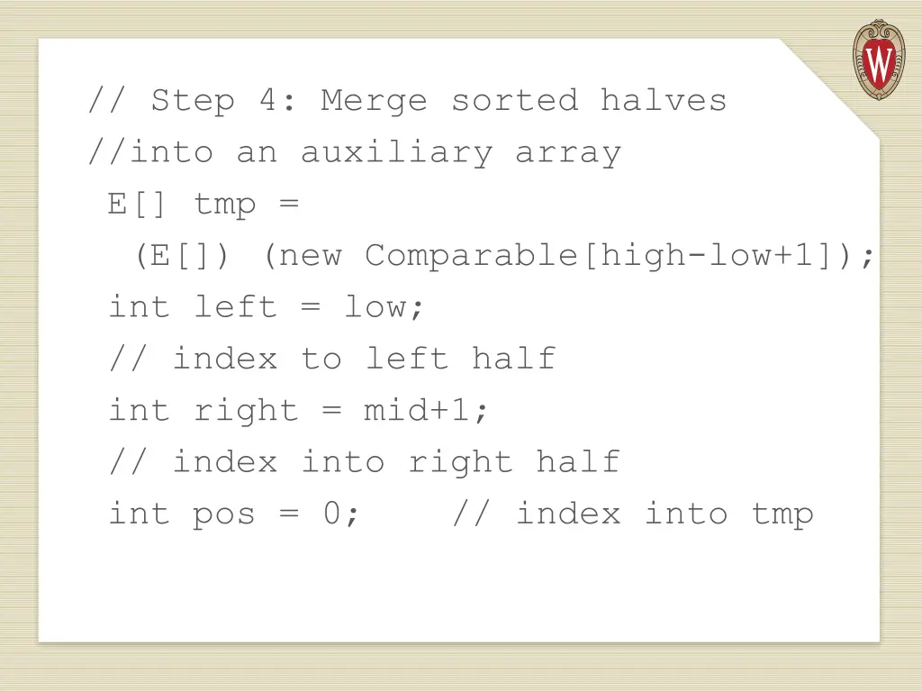 step 4 merge sorted halves into an auxiliary