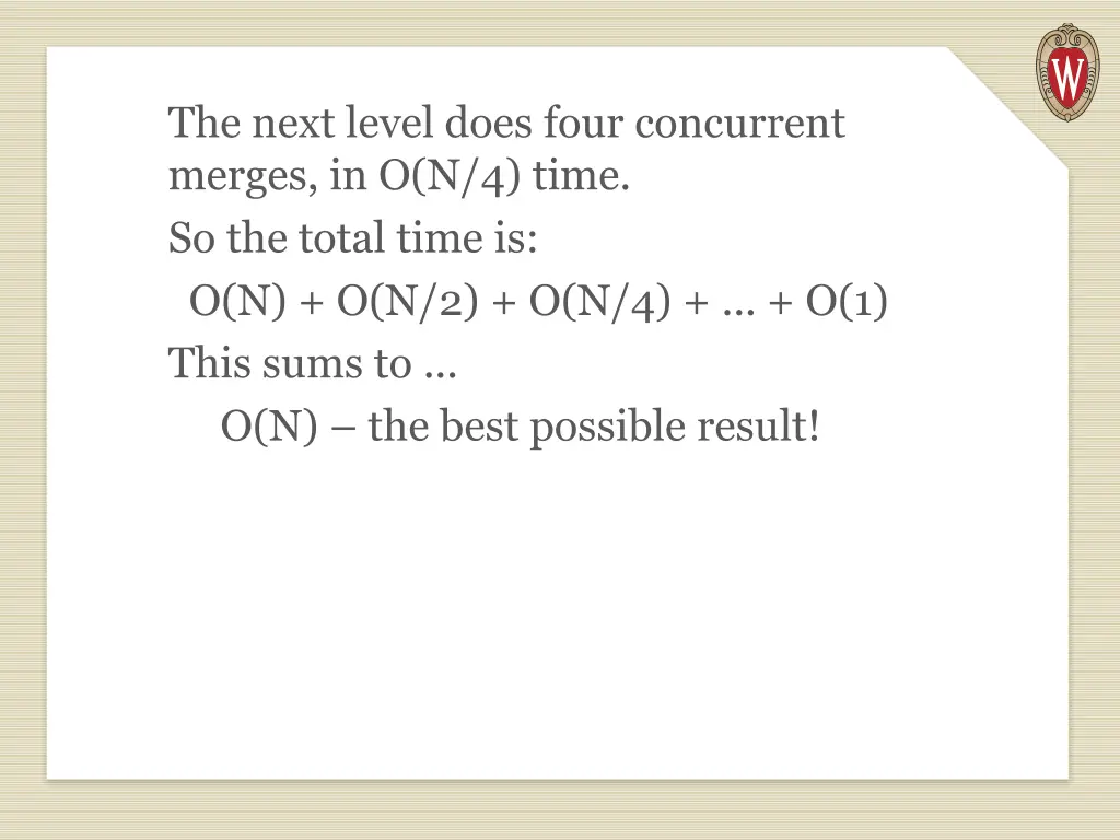 the next level does four concurrent merges