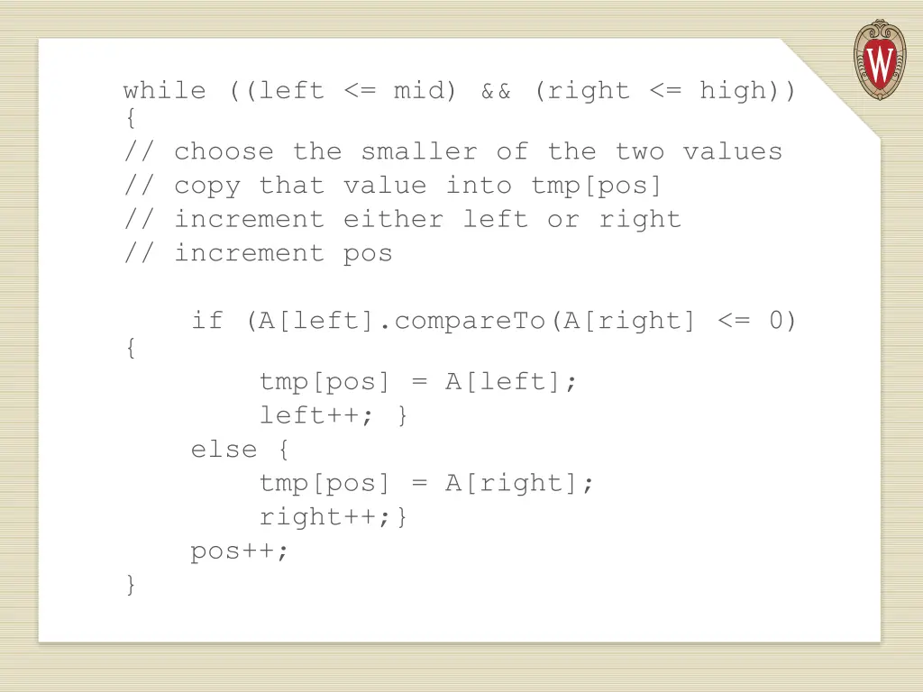 while left mid right high choose the smaller
