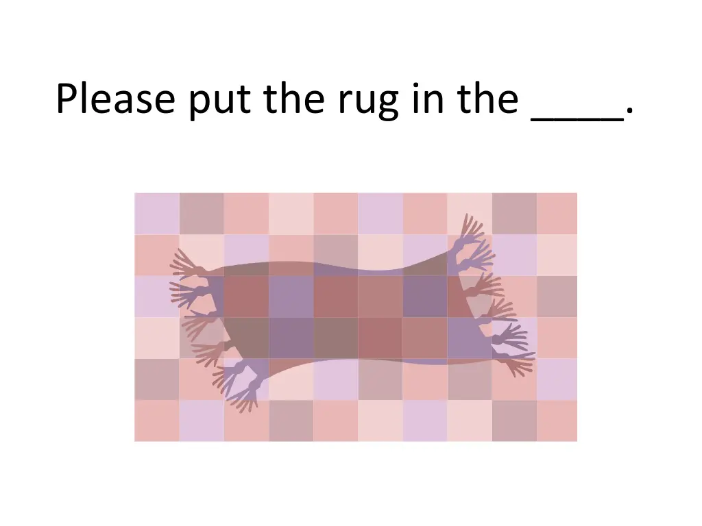 please put the rug in the