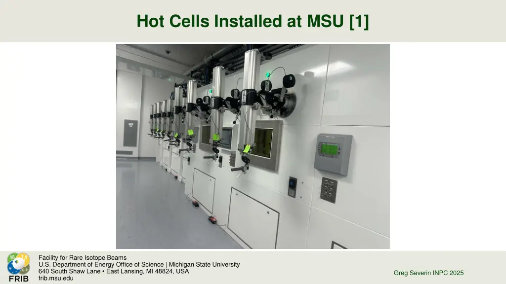 hot cells installed at msu 1