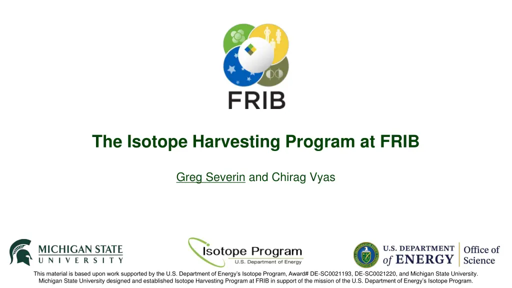 the isotope harvesting program at frib