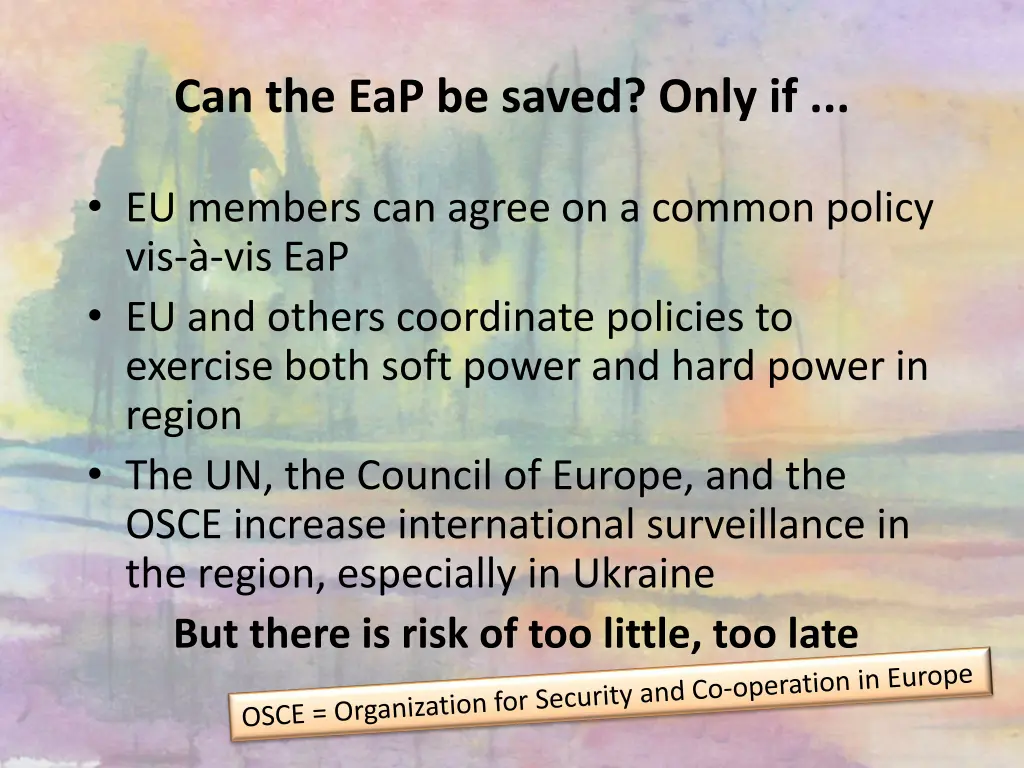 can the eap be saved only if