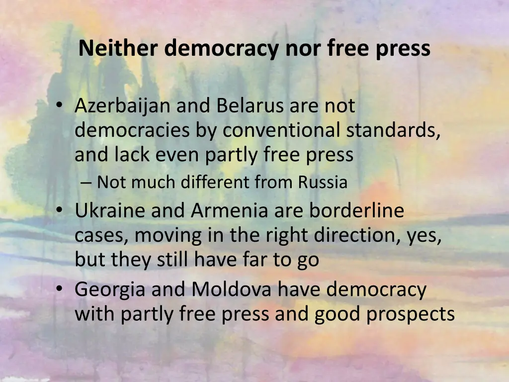 neither democracy nor free press