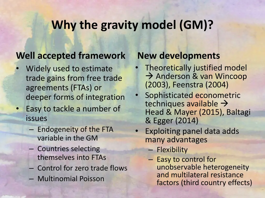 why the gravity model gm