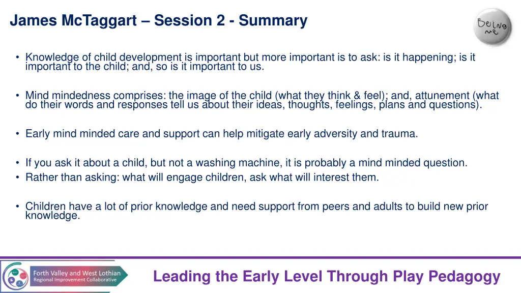 james mctaggart session 2 summary