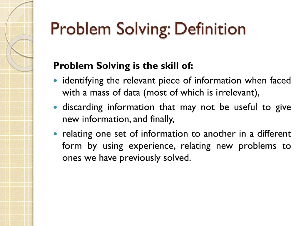 problem solving definition