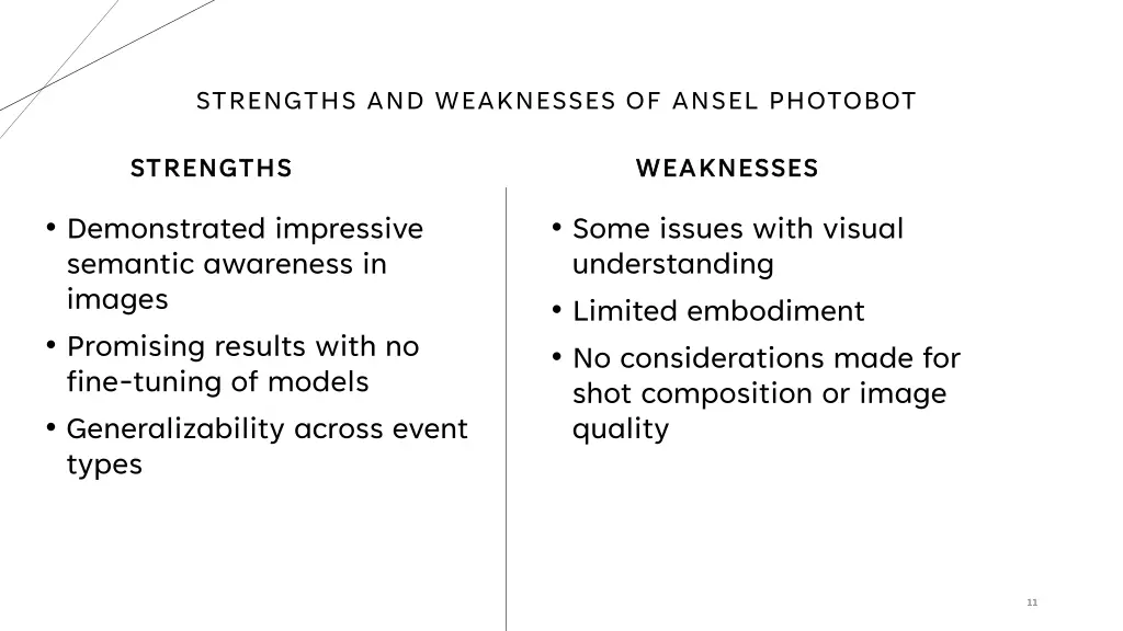 strengths and weaknesses of ansel photobot