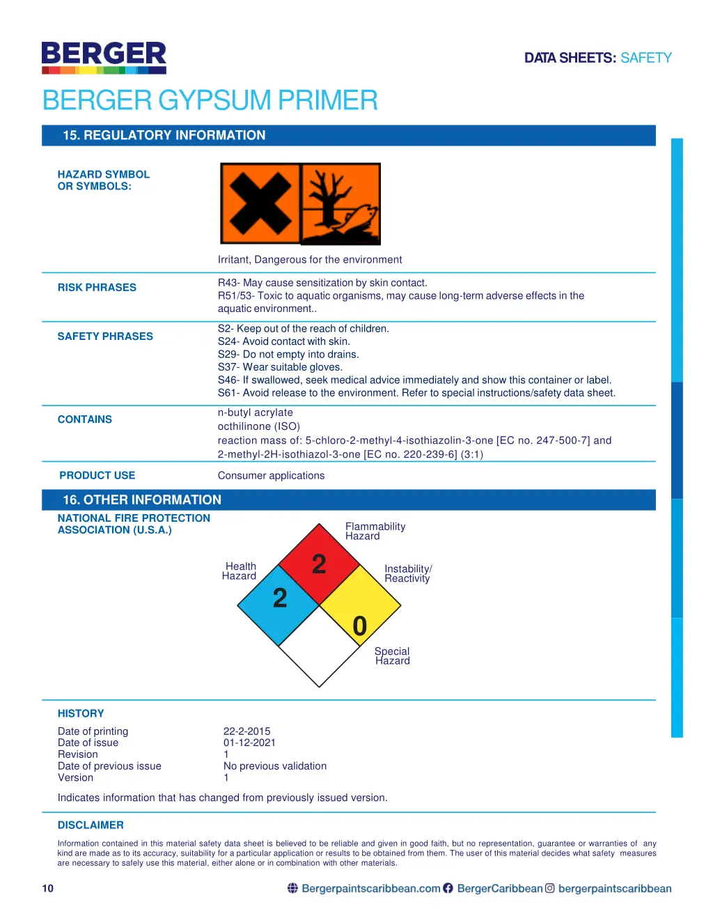 da tasheets safety 8