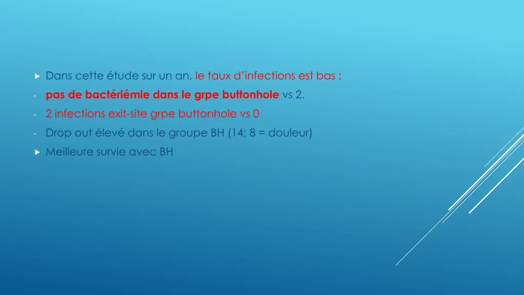 dans cette tude sur un an le taux d infections