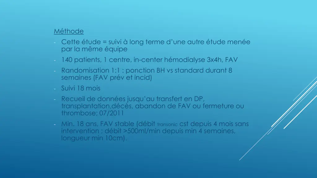 m thode cette tude suivi long terme d une autre