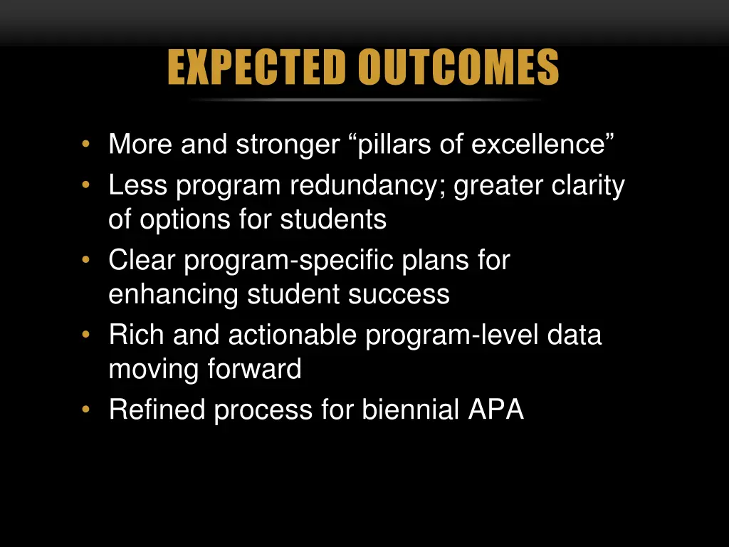 expected outcomes