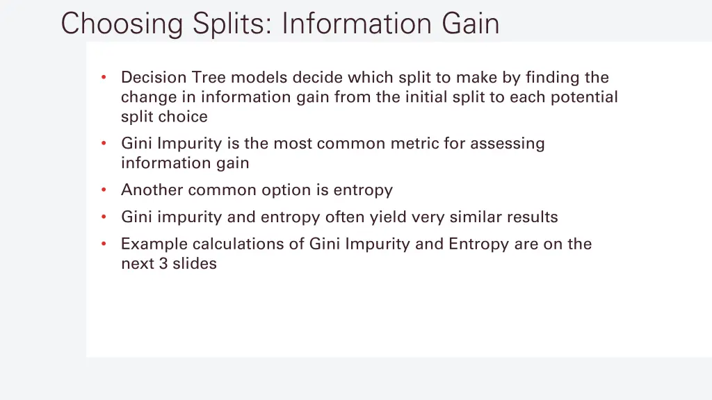 choosing splits information gain