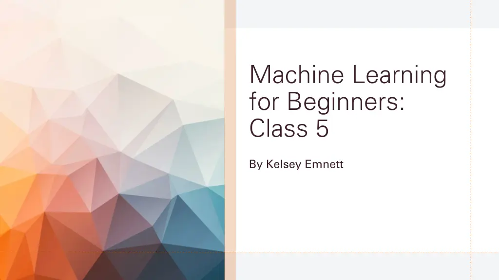 machine learning for beginners class 5