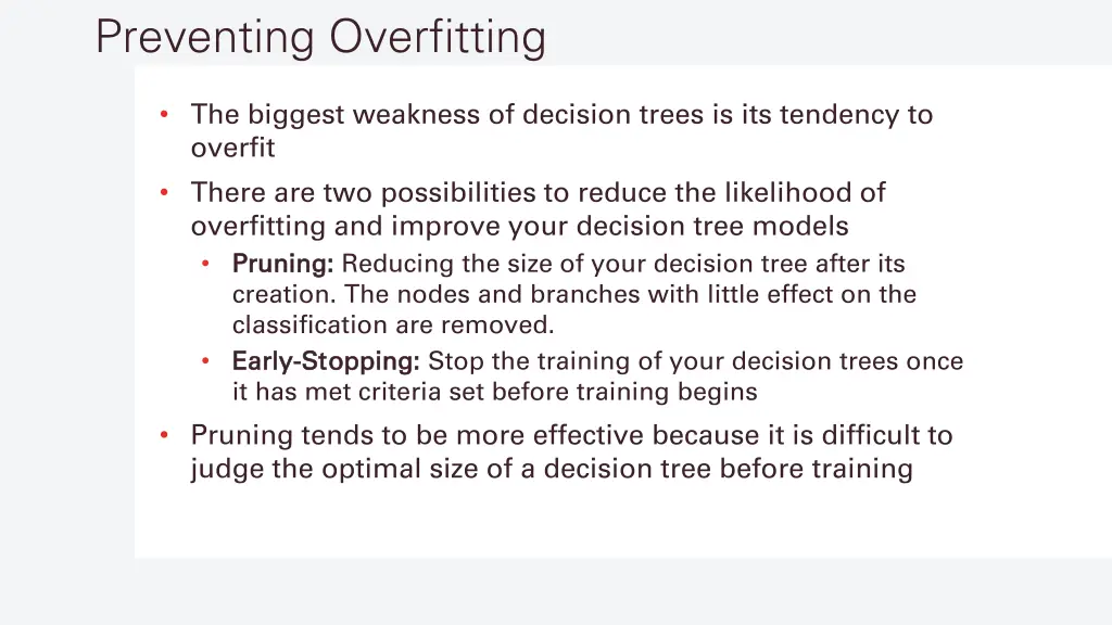 preventing overfitting