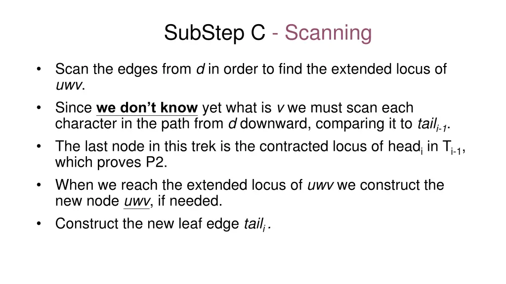 substep c scanning