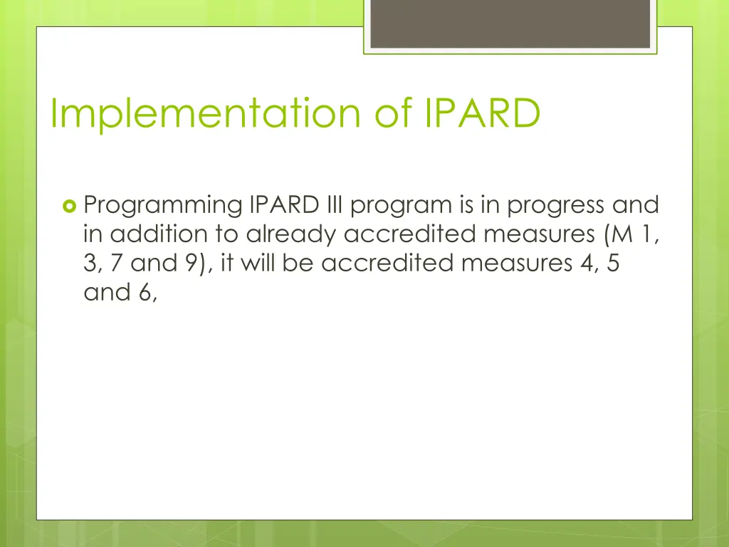 implementation of ipard