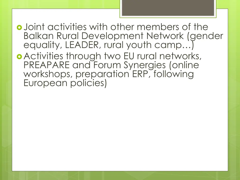 joint activities with other members of the balkan