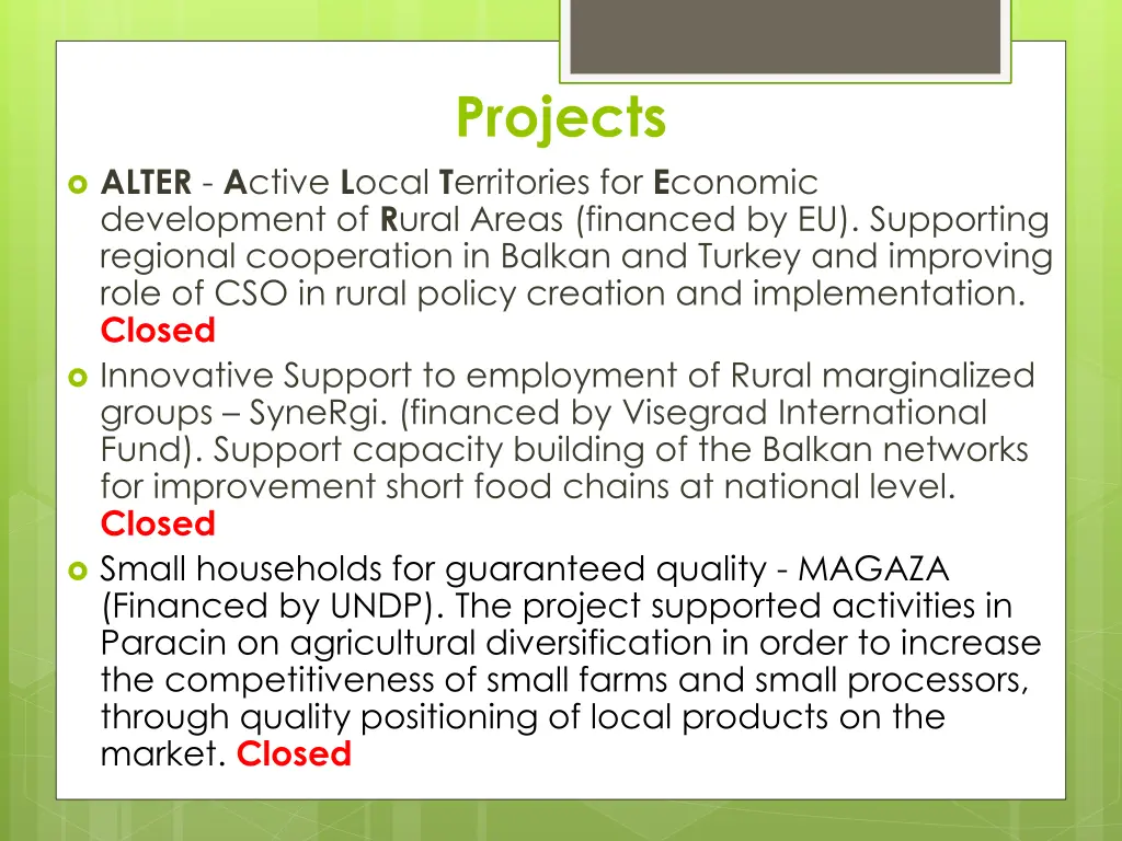 projects