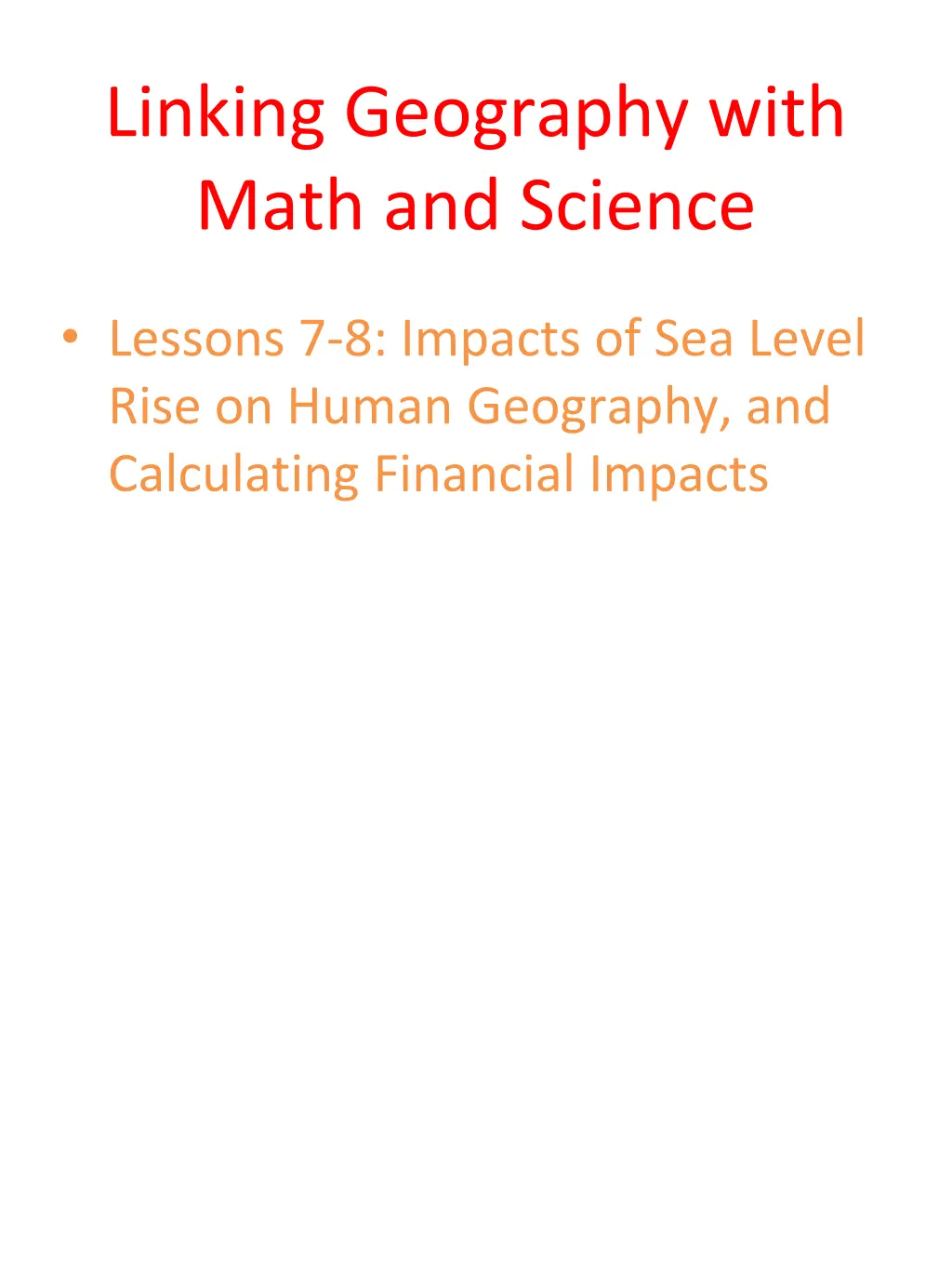 linking geography with math and science