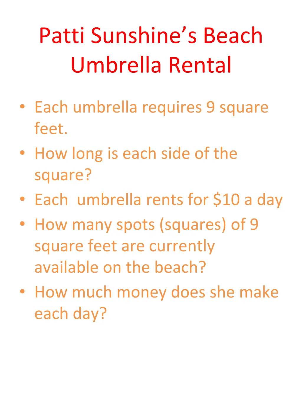 patti sunshine s beach umbrella rental