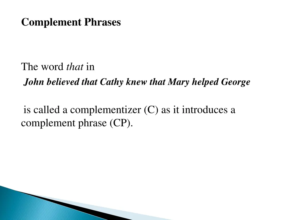 complement phrases
