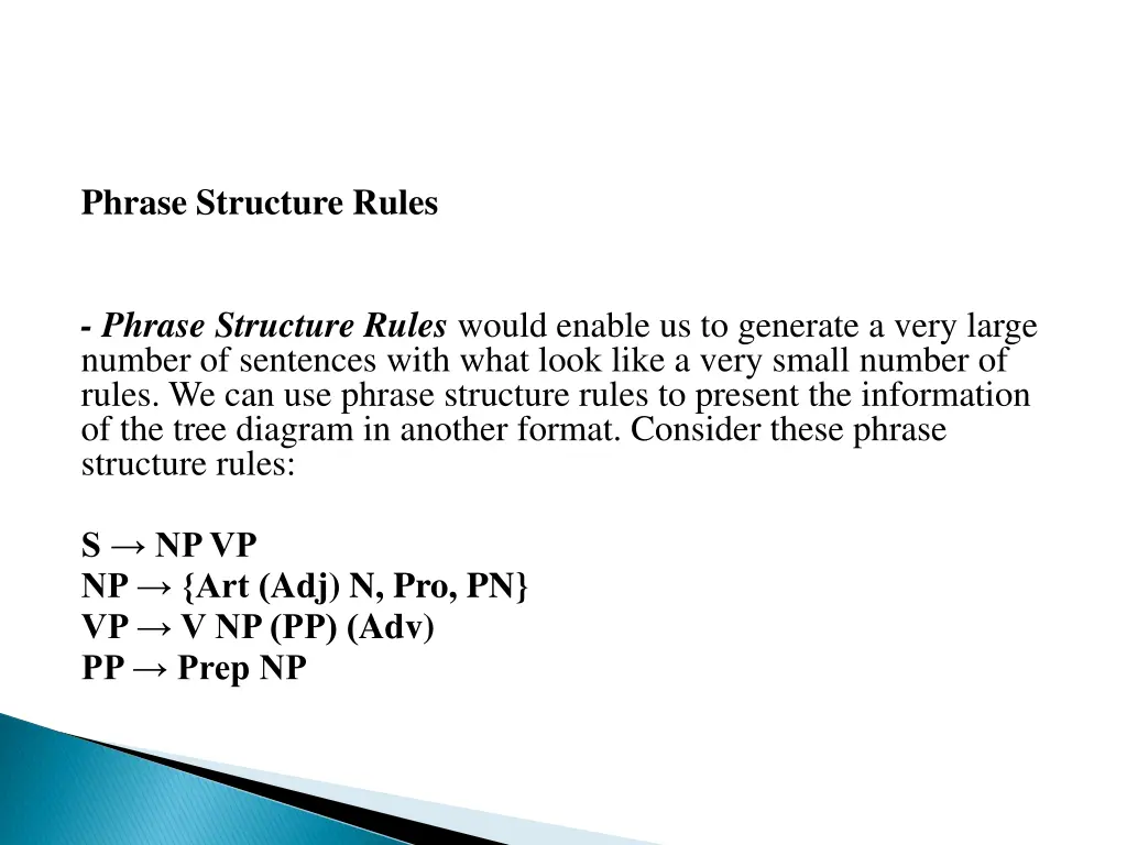 phrase structure rules
