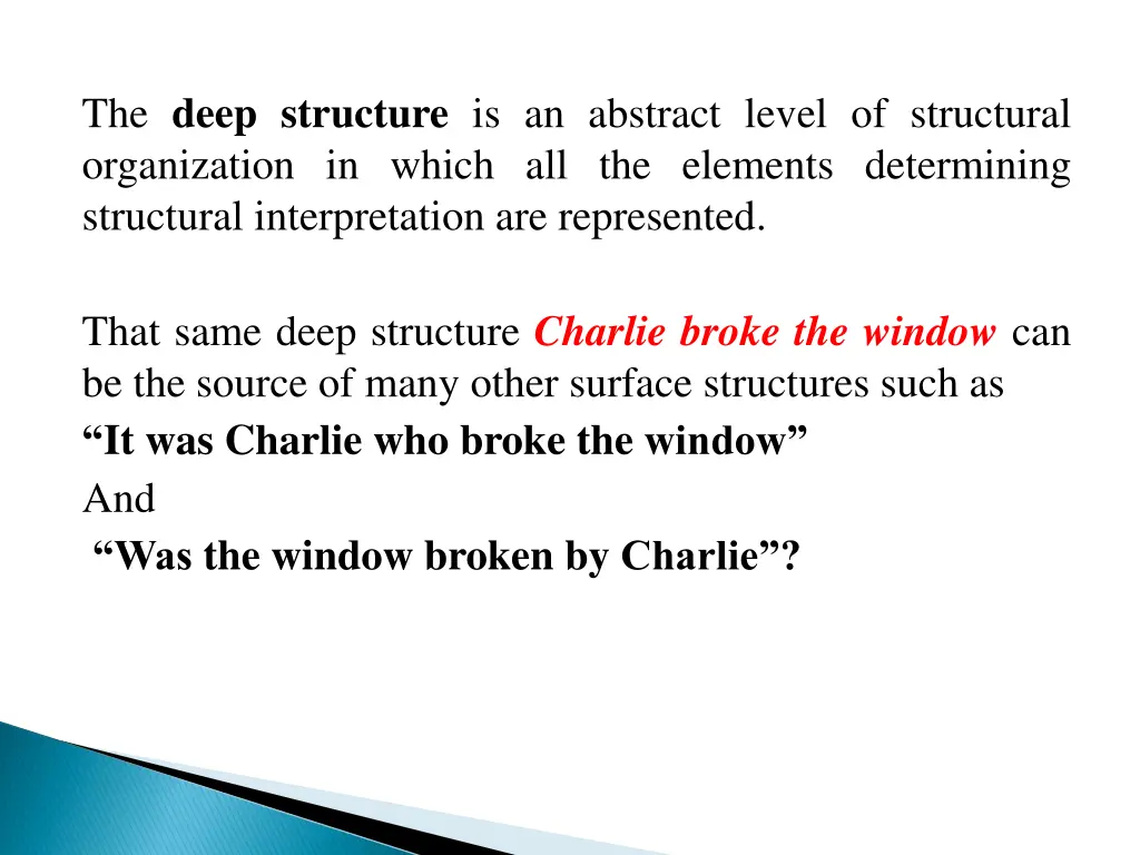 the deep structure is an abstract level