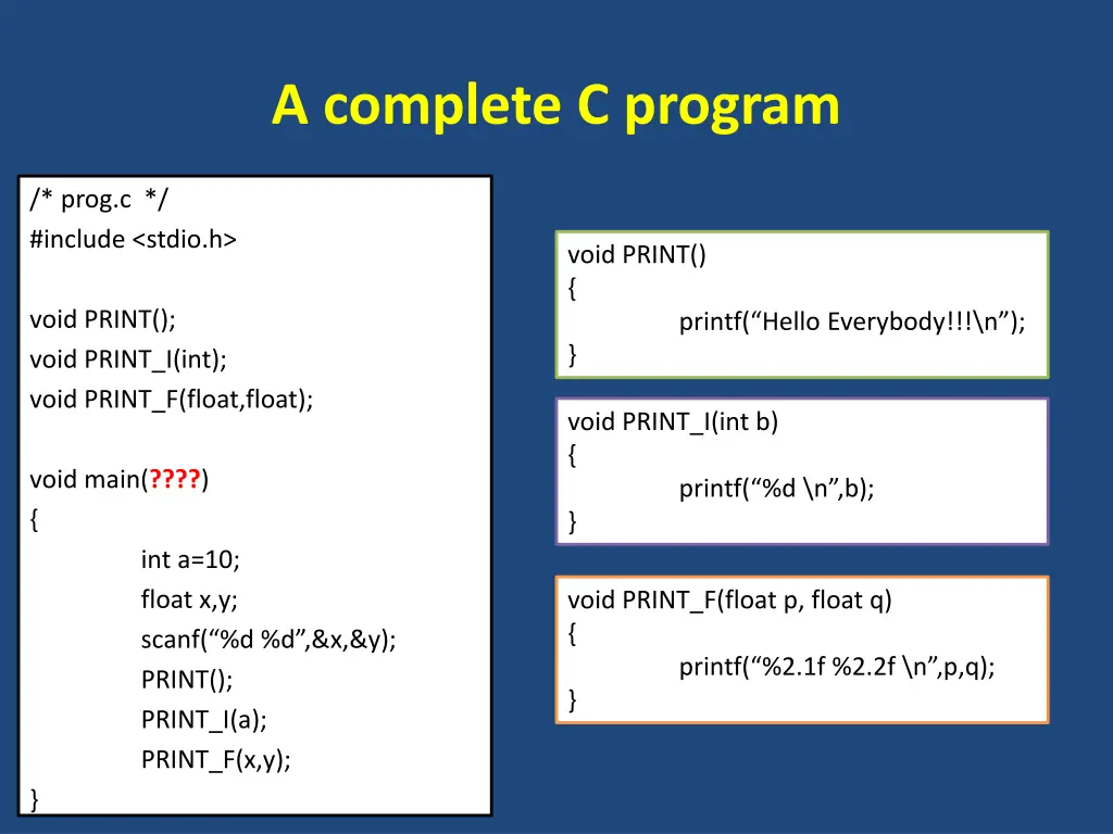 a complete c program 1