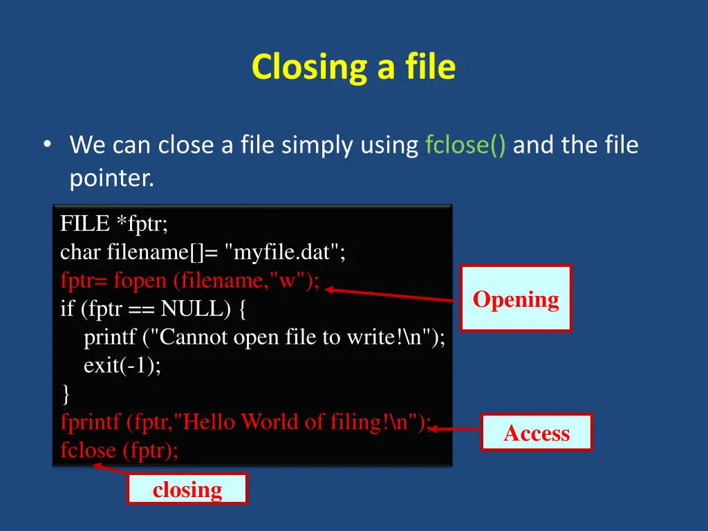 closing a file