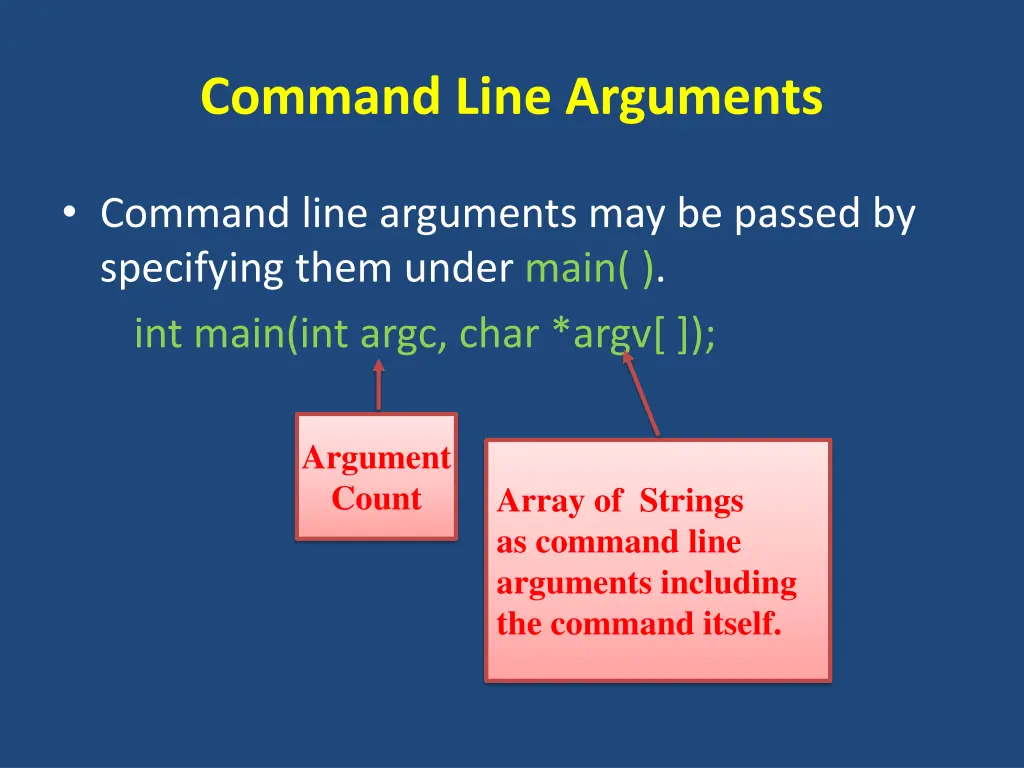command line arguments