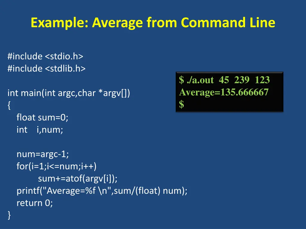 example average from command line