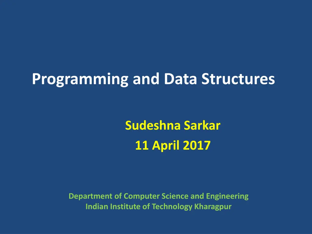 programming and data structures