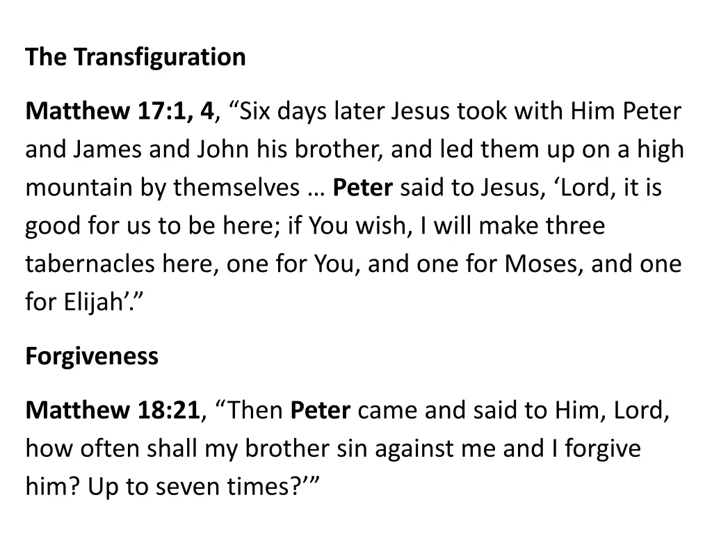 the transfiguration