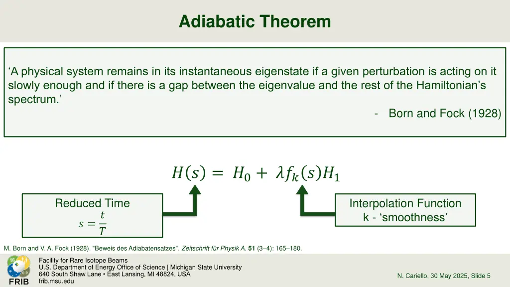 adiabatic theorem