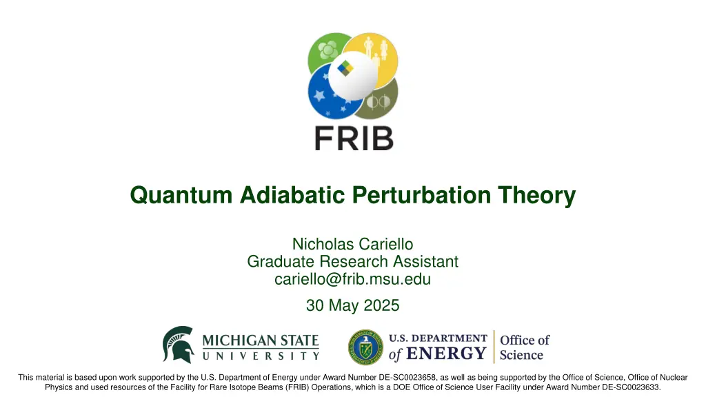 quantum adiabatic perturbation theory