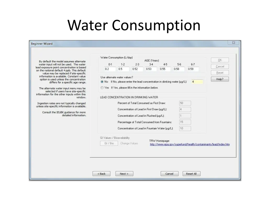 water consumption