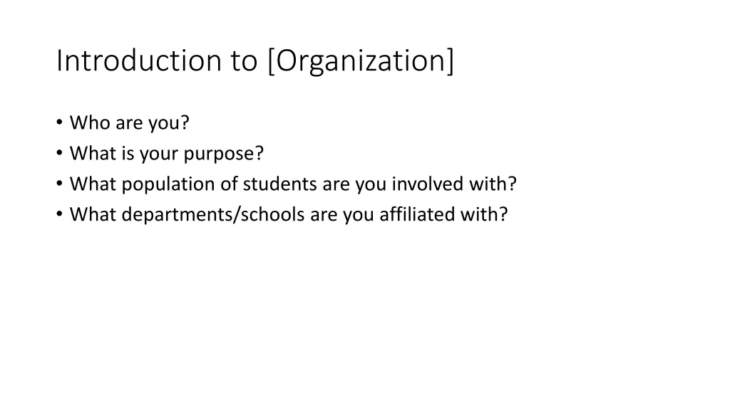 introduction to organization
