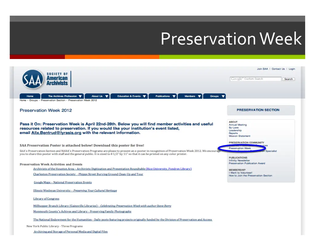preservation week