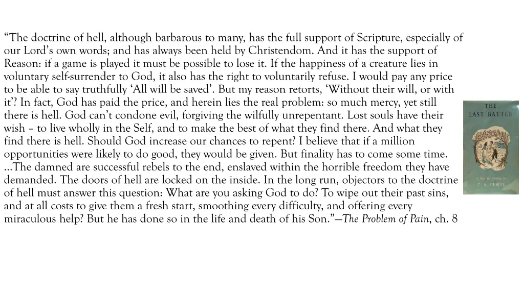 the doctrine of hell although barbarous to many