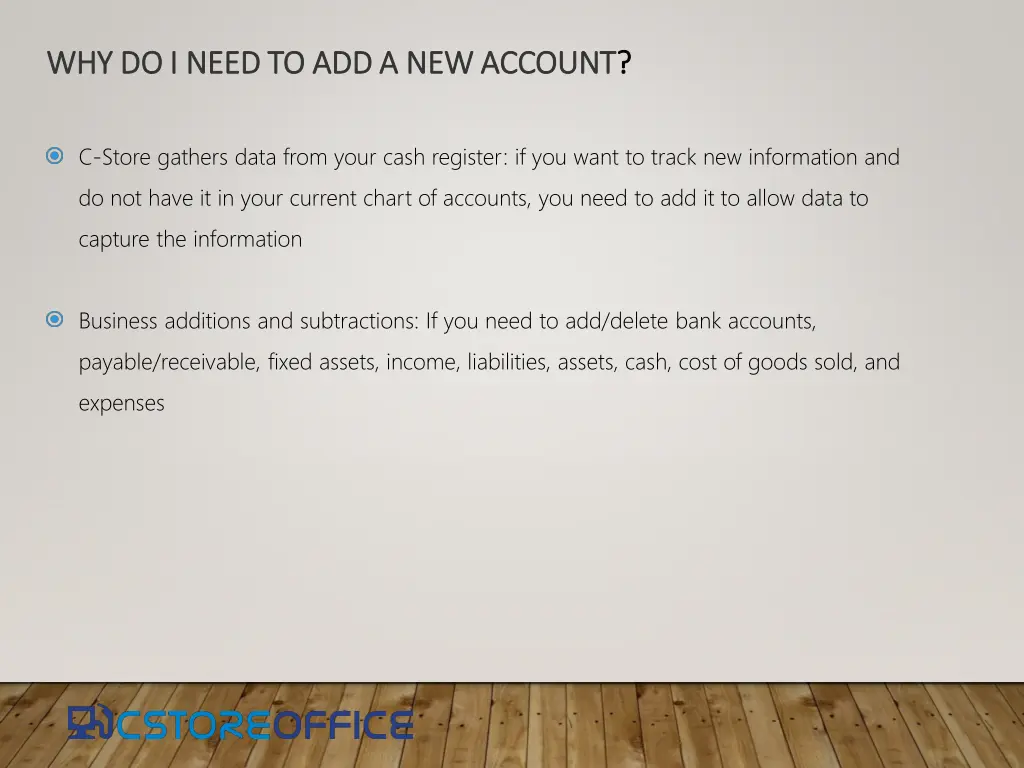 why do i need to add a new account why do i need